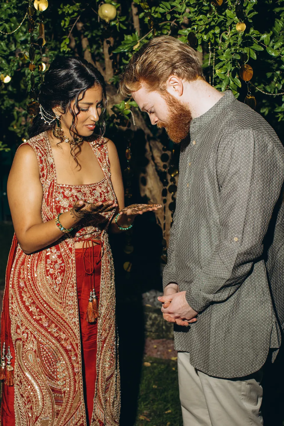 Sara and Leo together at the mehndi.