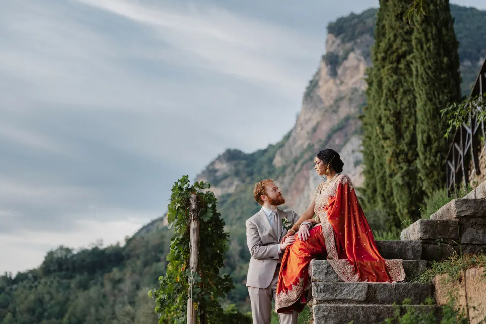 Sara and Leo on their wedding day.